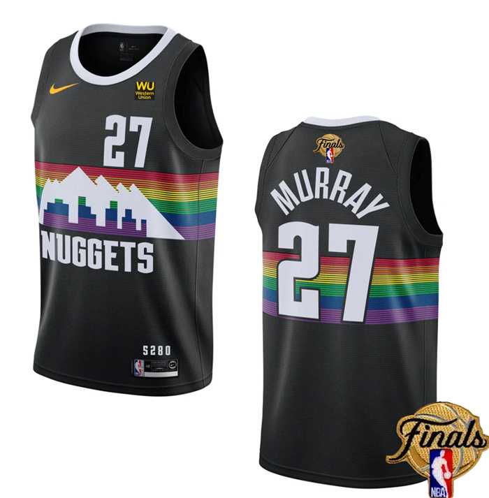 Men%27s Denver Nuggets #27 Jamal Murray Black 2023 Finals City Edition Stitched Basketball Jersey Dzhi